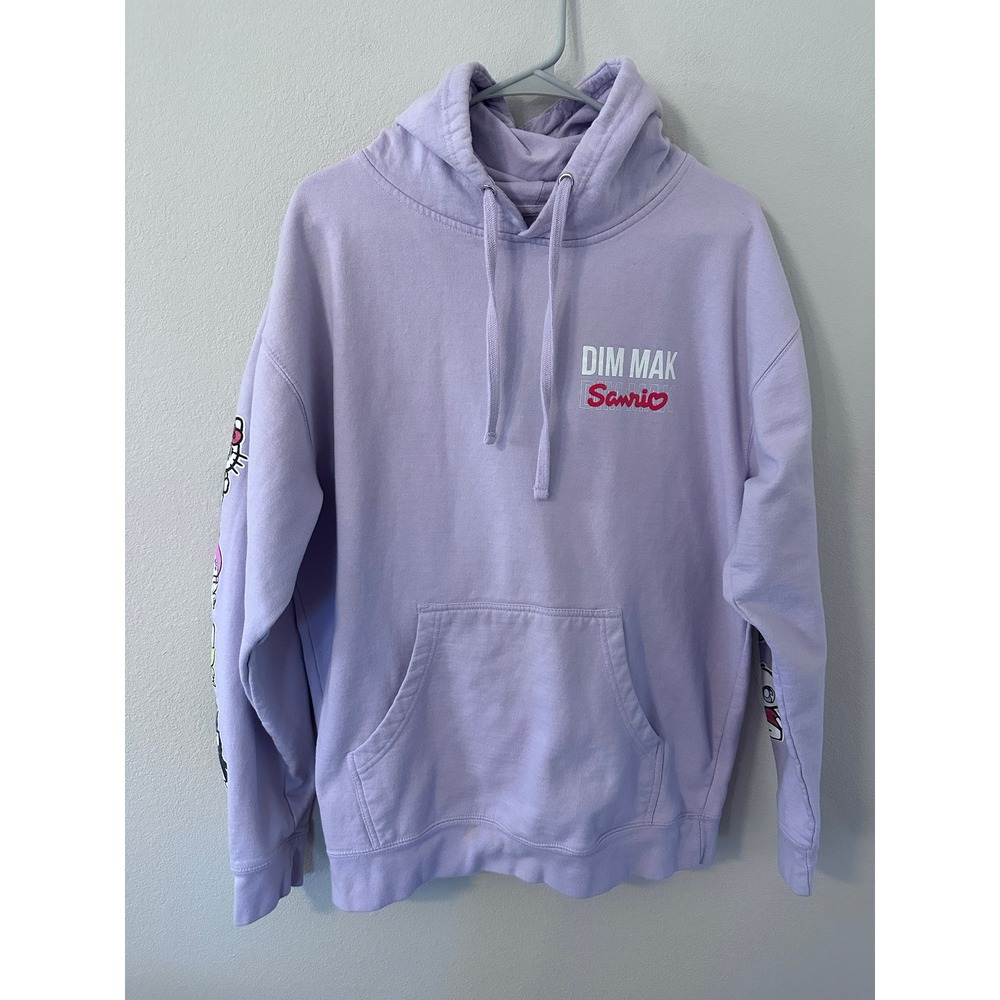 Dim Mak Sanrio Hoodie Large Purple Hello Kitty Rainbow Pullover Sweatshirt
